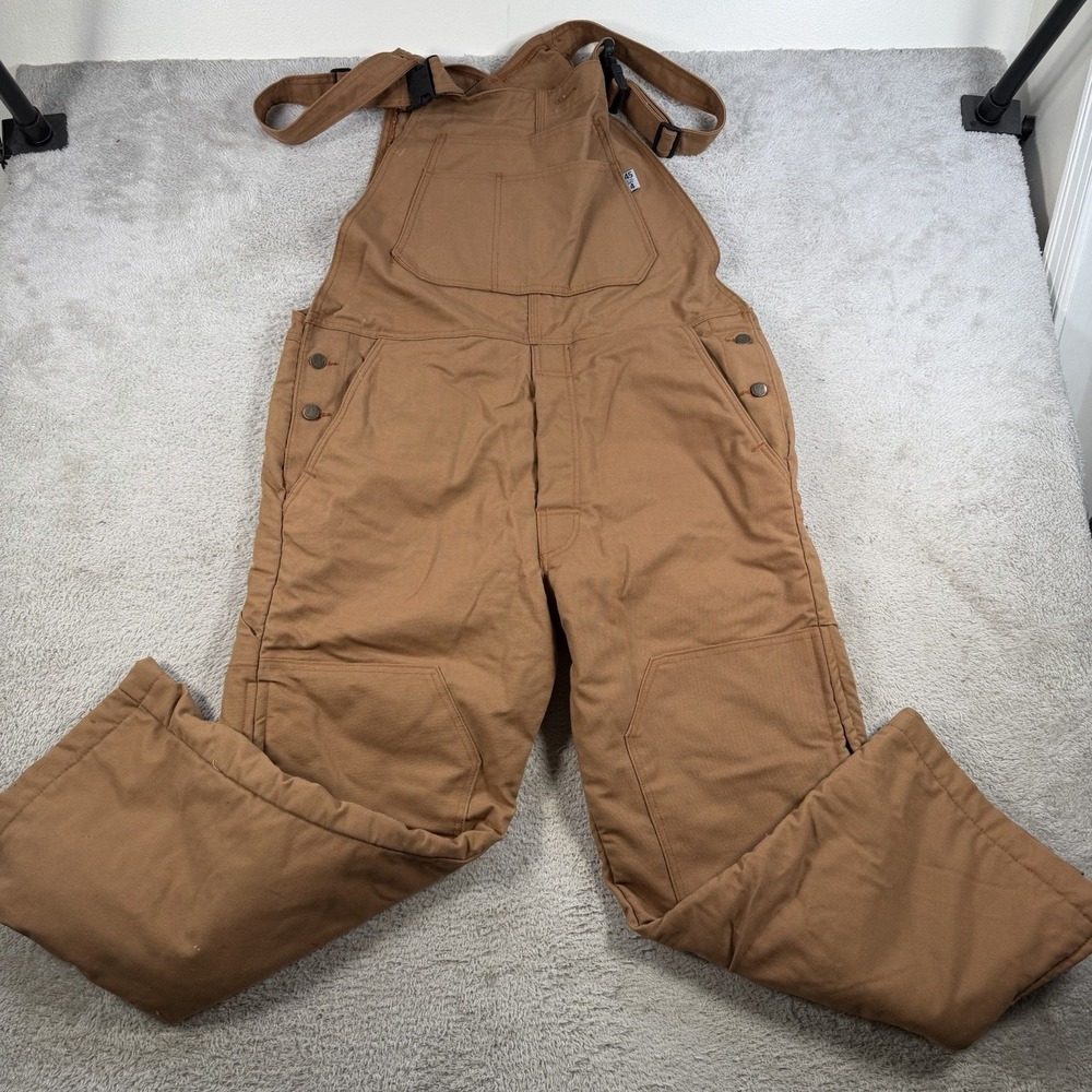 Tyndale FR Overalls Mens Large Brown Flame Resistant Workwear x28 Double Knee